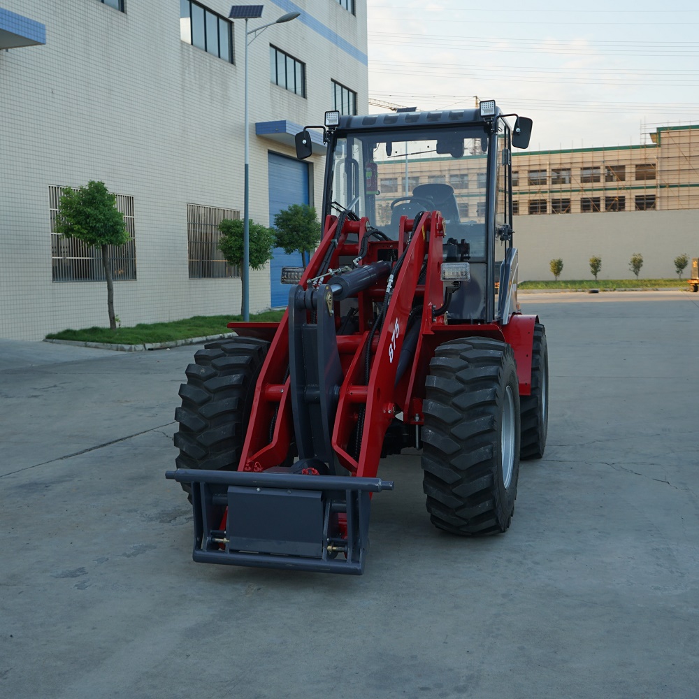 Mini cargadoras de ruedas con ruedas de cargador frontal de 1,5 toneladas para jardín, granja, hogar, huerta, construcción